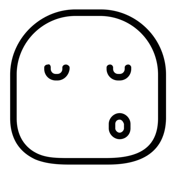 Emoticono Emoji Aburrido Icono Estilo Esquema — Vector de stock