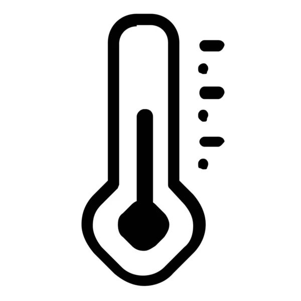 Πρόβλεψη Εικονίδιο Μέσης Θερμοκρασίας Στυλ Περίγραμμα — Διανυσματικό Αρχείο