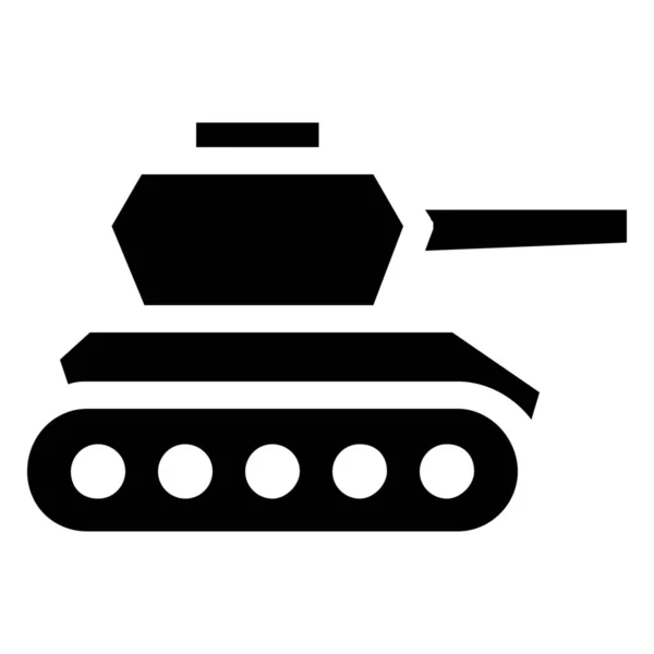 Militair Tank Wapen Icoon Solid Stijl — Stockvector