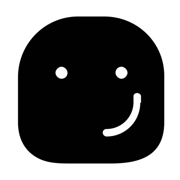 Emoticon Sorriso Ícone Sólido Estilo Sólido — Vetor de Stock
