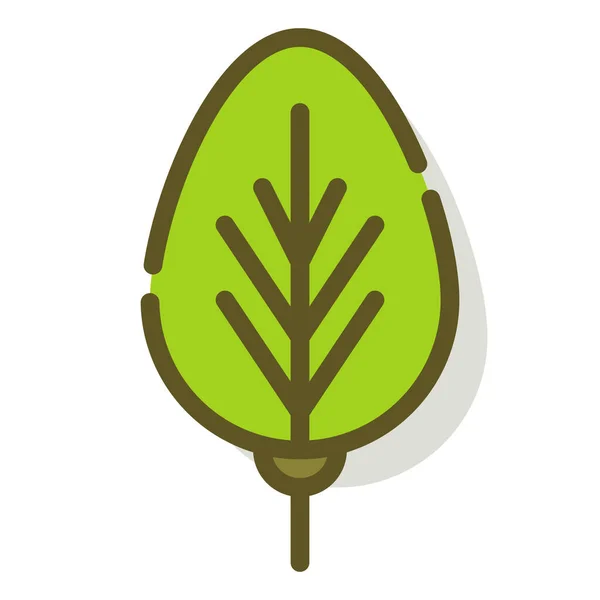 Иконка Природы Зеленого Листа Стиле Заполненного Контура — стоковый вектор