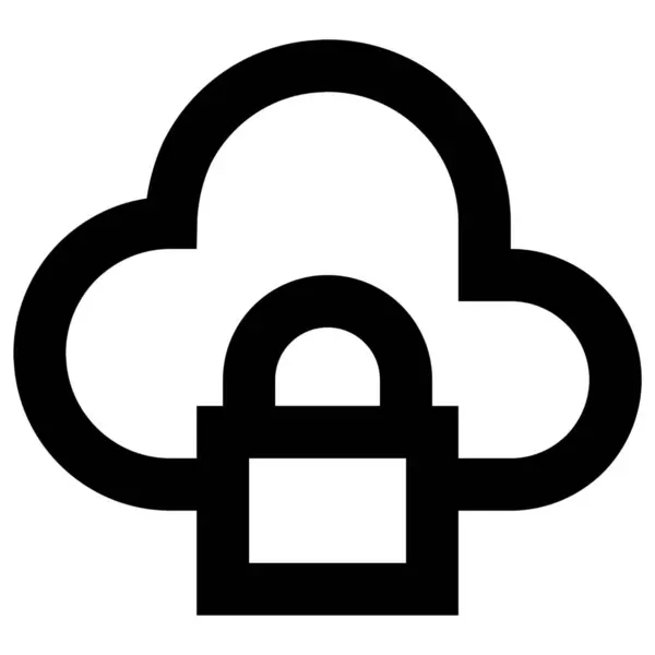 Ikona Prywatności Blokady Chmury Stylu Zarysu — Wektor stockowy