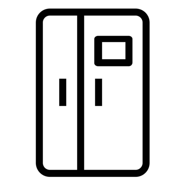 Symbol Für Kühlschrank Mit Gefrierfach Outline Stil — Stockvektor