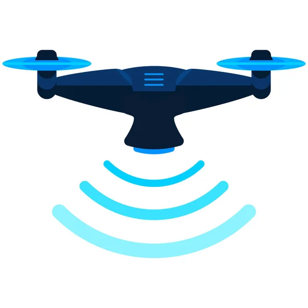 Drone Hover Scan Icon Flat Style — Stock Vector