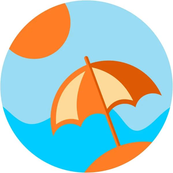 Sunny Activities Beach Icon Flat Style — Stock Vector