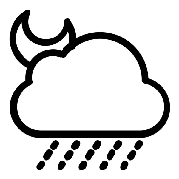 Forecast Rain Weather Icon Outline Style — Stock Vector