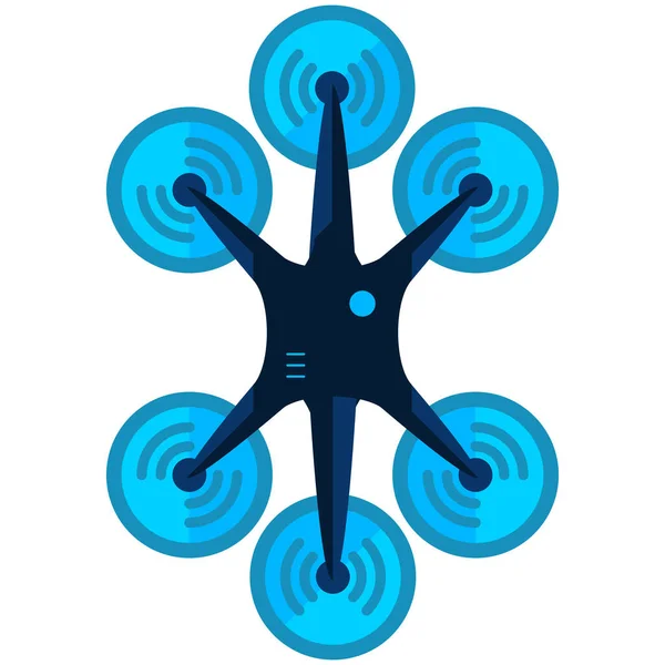 Drohnen Quadrocopter Symbol Flachen Stil — Stockvektor