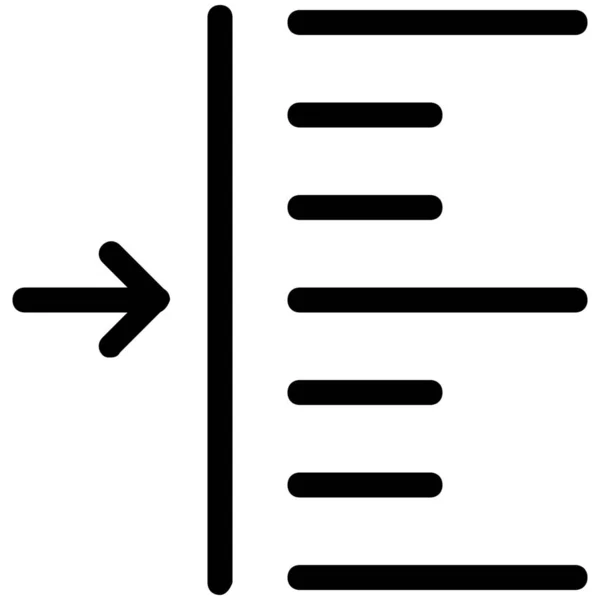 Travessão Parágrafo Ícone Sólido Estilo Sólido — Vetor de Stock