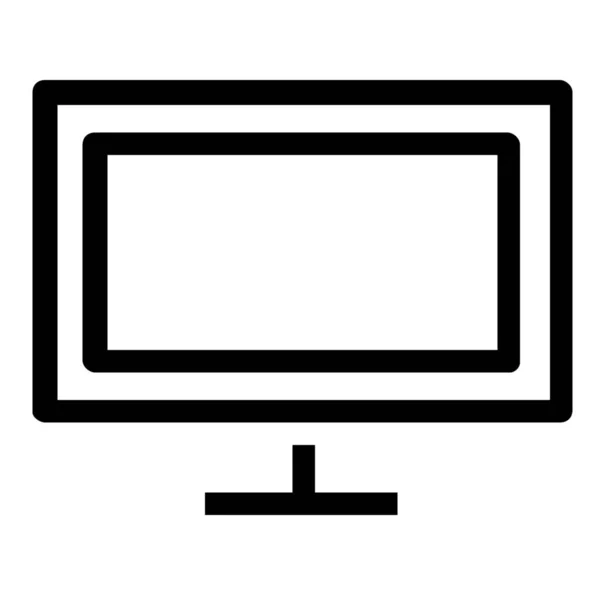 Icono Pantalla Monitor Computadora Estilo Esquema — Vector de stock