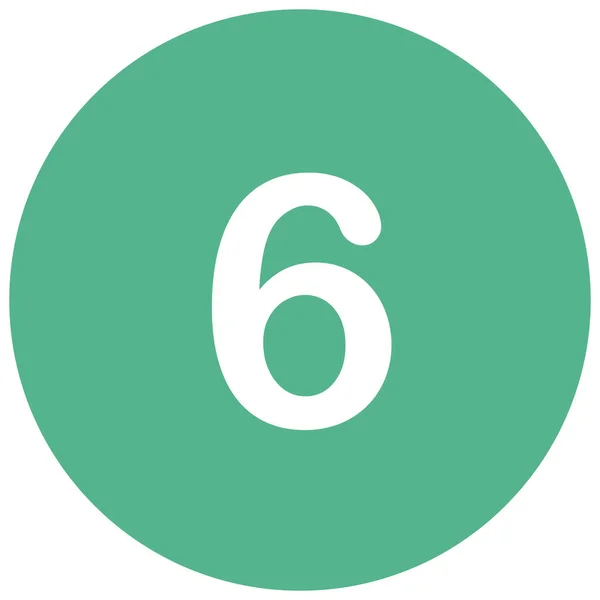 Nombre Mathématiques Six Icône Dans Style Badge — Image vectorielle