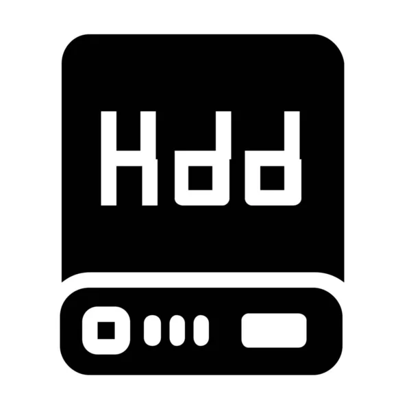 Hdd Server Database Icoon Solid Stijl — Stockvector