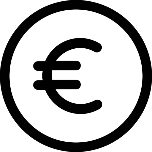货币欧元财务图标的轮廓风格 — 图库矢量图片