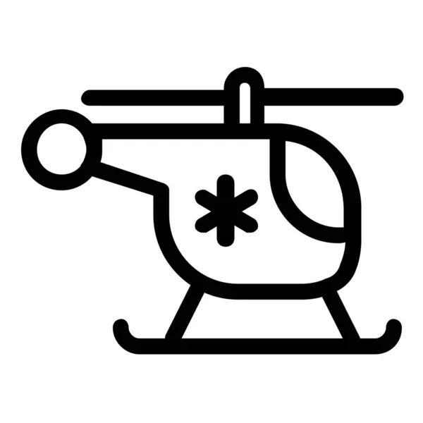 Helicóptero Icono Transporte Médico Estilo Esquema — Vector de stock