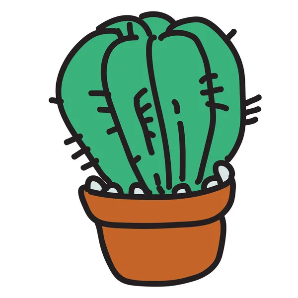 Cactus Desert Eco Icon Handdrawed Style — стоковий вектор