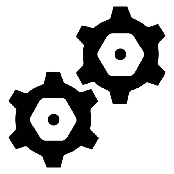 螺钉配置齿轮图标固体风格 — 图库矢量图片