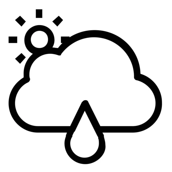 Previsioni Meteo Pioggia Icona Stile Outline — Vettoriale Stock