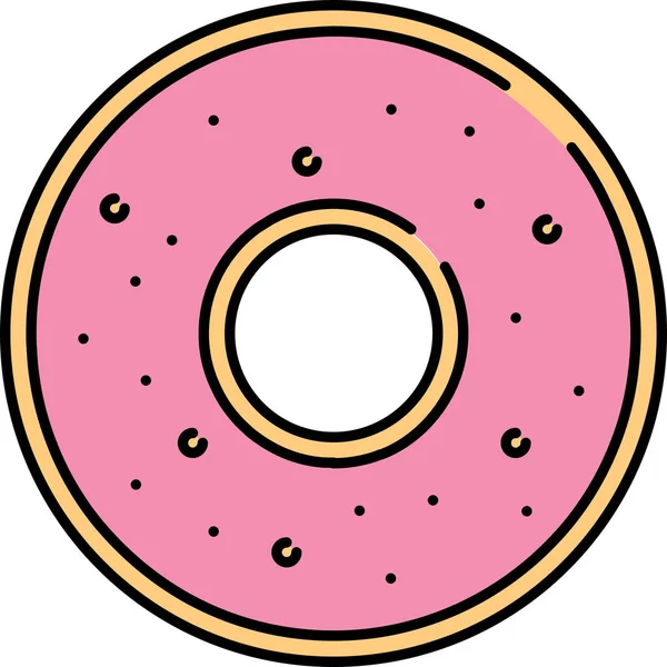 Иконка Пончиком Завтрак Стиле Заполненный Контур — стоковый вектор