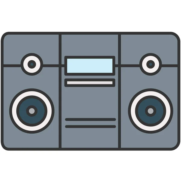 Audio Boombox Eszköz Ikon Kitöltött Körvonalas Stílusban — Stock Vector