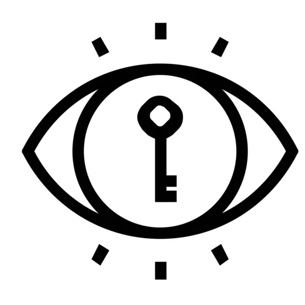 Schlüsselschloss Symbol Outline Stil — Stockvektor