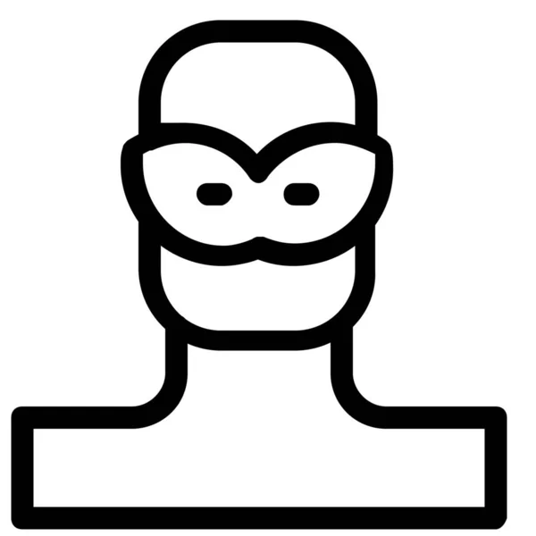 Avatar Man Masker Pictogram Outline Stijl — Stockvector