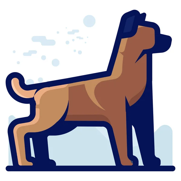 Икона Собаки Животного Стиле Заполненный Контур — стоковый вектор