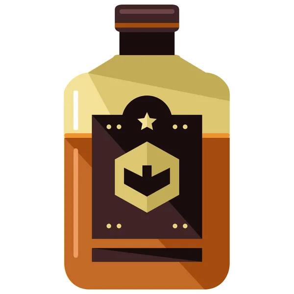 Whiskey Alkohol Ital Ikon Lapos Stílusban — Stock Vector