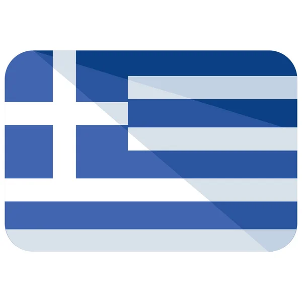 Bandeira País Ícone Greece Estilo Plano —  Vetores de Stock