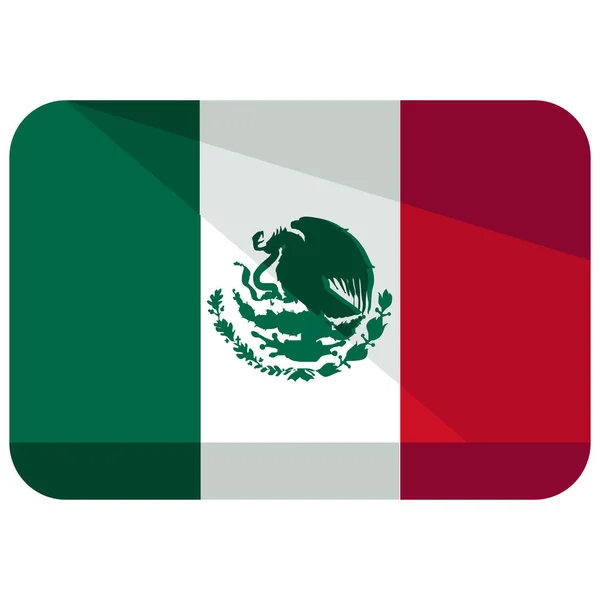 Bandeira País Ícone México Estilo Plano —  Vetores de Stock