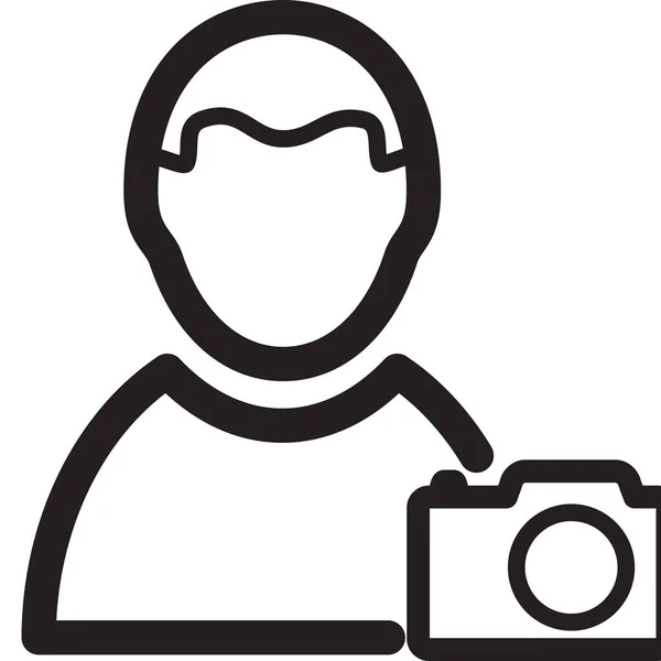 Camera Image Man Icon Outline Style — 스톡 벡터
