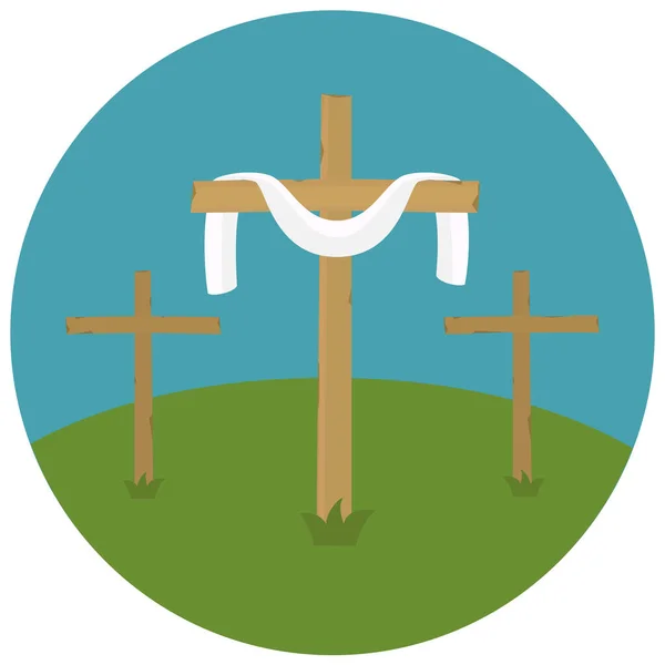 Cristo Pascua Resucitado Icono Estilo Plano — Vector de stock