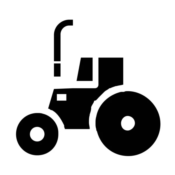 Transport Ikone Für Landwirtschaftliche Traktoren Soliden Stil — Stockvektor