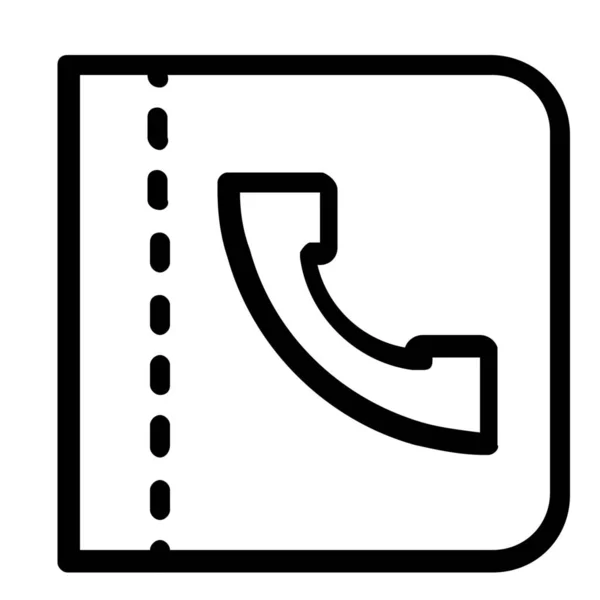 Boek Contact Lijst Pictogram Grote Lijnen Stijl — Stockvector