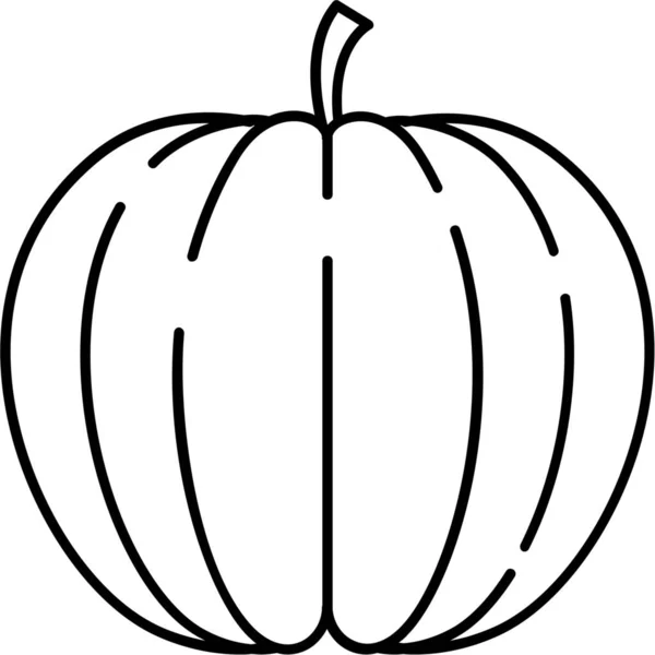 Halloween Nahrhaftes Kürbissymbol Outline Stil — Stockvektor