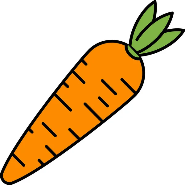 Carrot Healthy Vegetable Icon Handdrawn Style — Stock Vector