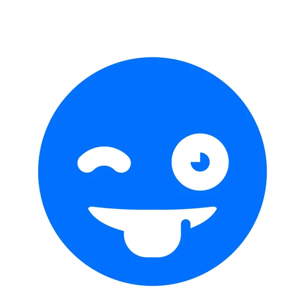 Emoji Emoticon Zungensymbol Soliden Stil — Stockvektor