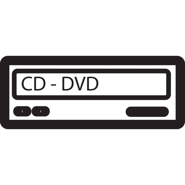 Apparaat Dvd Icoon Outline Stijl — Stockvector