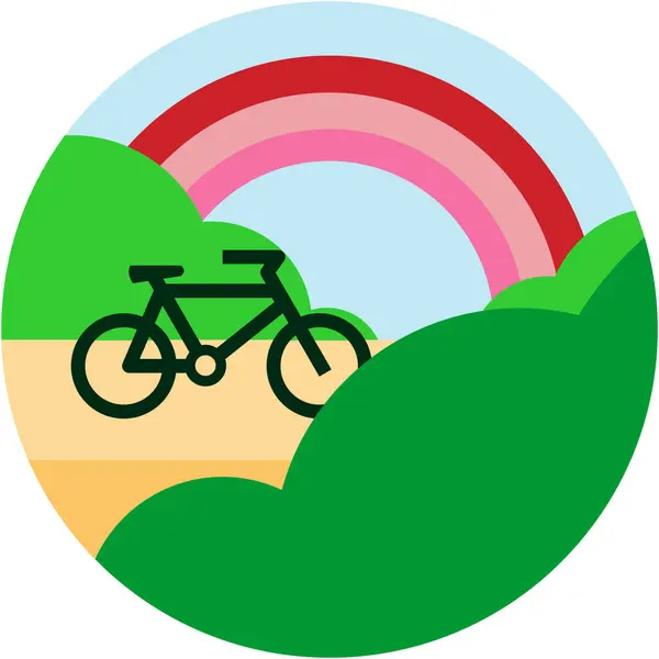 Vélo Bush Icône Campagne Dans Style Plat — Image vectorielle