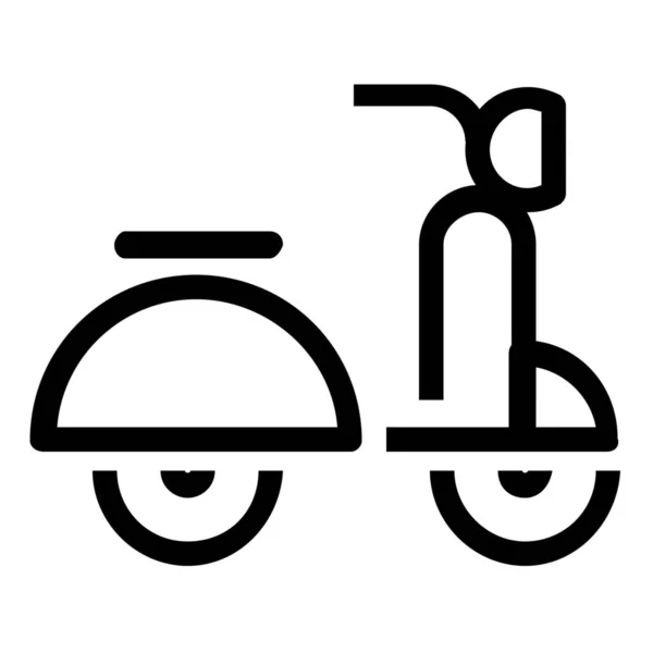 Icône Véhicule Transport Scooter Dans Style Outline — Image vectorielle
