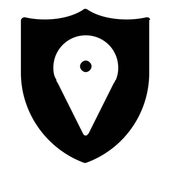 Location Security Solid Icon Solid Style — Stock Vector