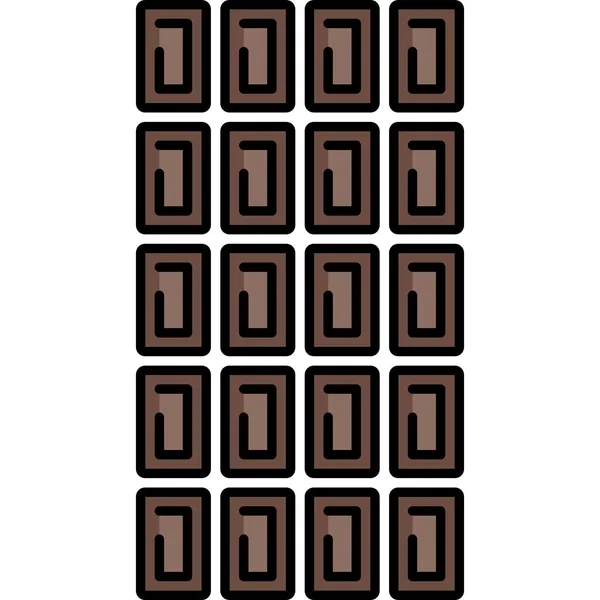 Bar Chocolate Food Icon Filled Outline Style — 스톡 벡터