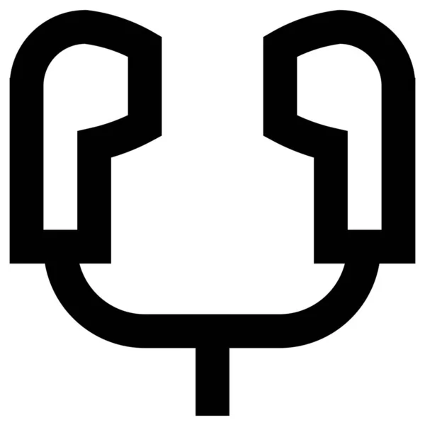 设备耳机电气图标在轮廓风格 — 图库矢量图片