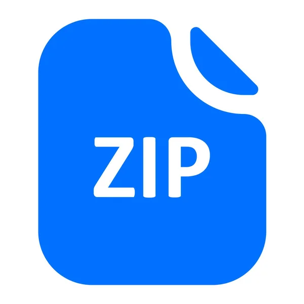 Formato Archivo Zip Icon Solid Style — Vector de stock