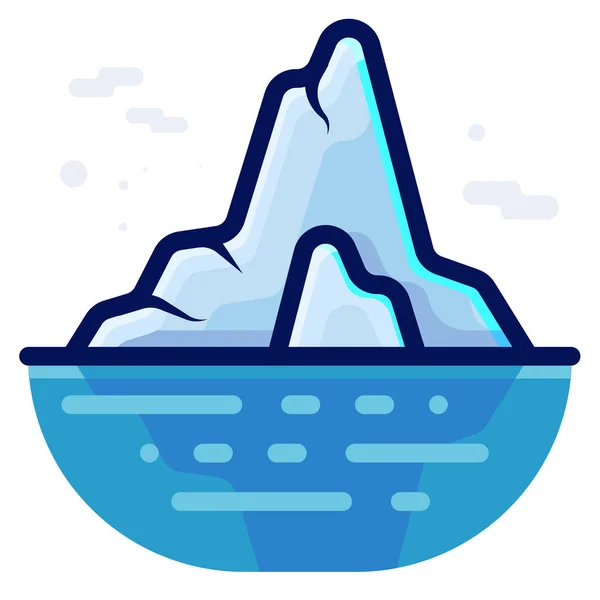 Kaltes Eisberg Wetter Symbol Filled Outline Stil — Stockvektor