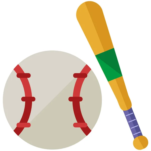 Икона Бейсбольной Битой Плоском Стиле — стоковый вектор