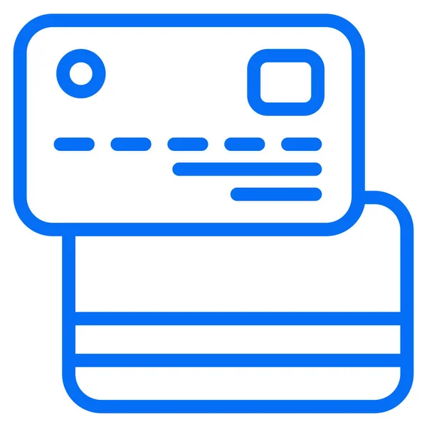 Tarjeta Crédito Icono Comercio Electrónico Estilo Esquema — Vector de stock
