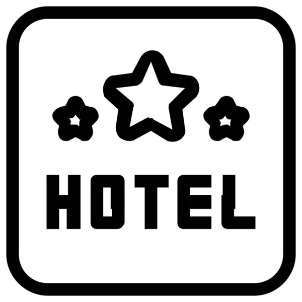 Accommodation Hotel Rating Icon Outline Style — Stock Vector