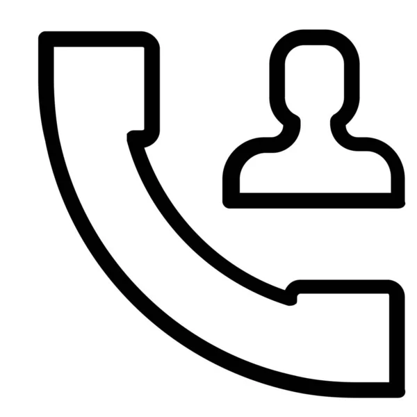 Oproep Contact Gebruiker Pictogram Outline Stijl — Stockvector