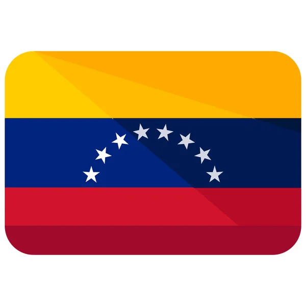 Land Flagga Venezuela Ikon Platt Stil — Stock vektor