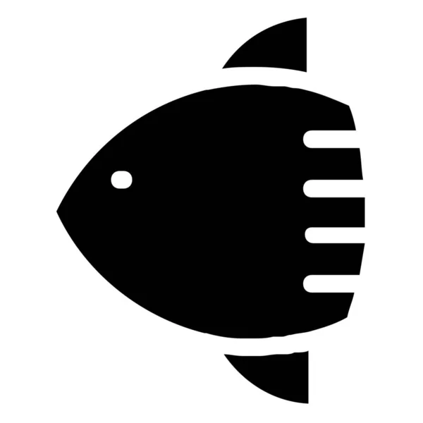 Икона Морской Акулы Твердом Стиле — стоковый вектор