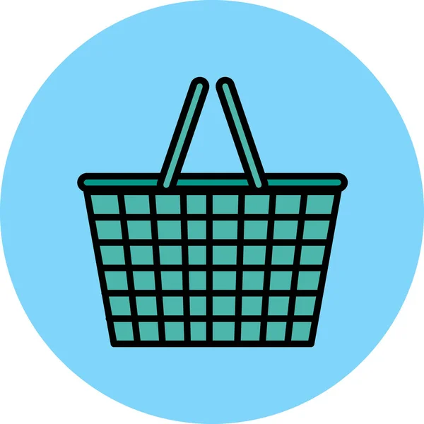 Basket Buy Commerce Icon Filled Outline Style — Stock Vector